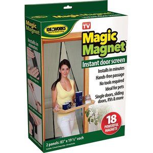 Magic Magnet Instant Door Screen Black NEW